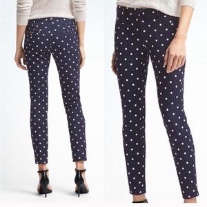 Banana Republic Navy Polka Dot Sloan Pant size 00P